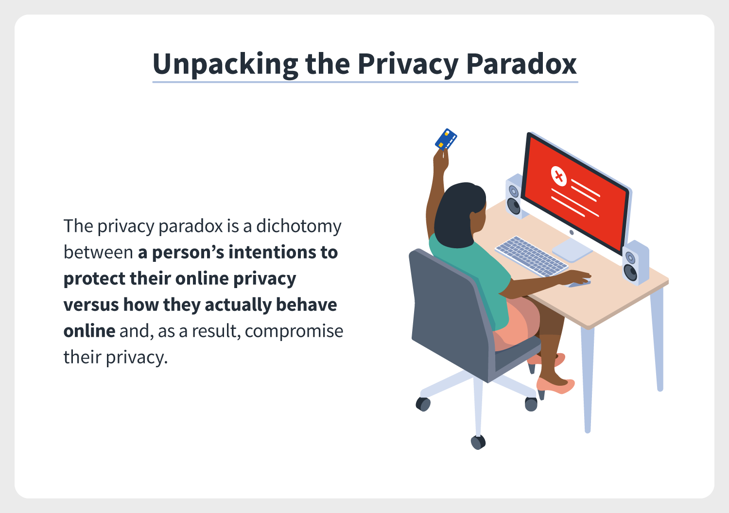 a definition of the privacy paradox: a dichotomy between a person’s intentions to protect their online privacy versus how they actually behave online and, as a result, compromise their privacy