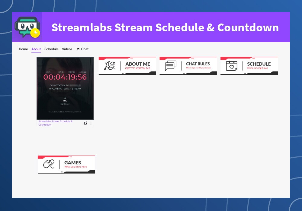 03-Streamlabs stream schedule and countdown