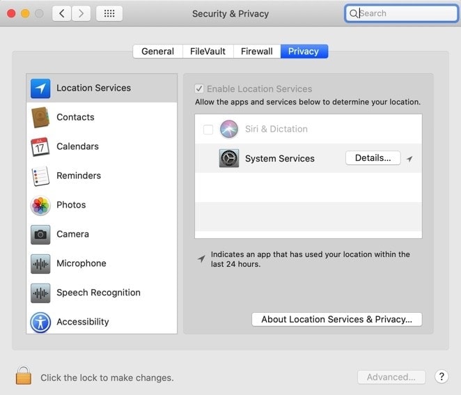 Set your privacy security settings